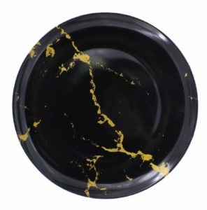 Тарелка черная с золотом