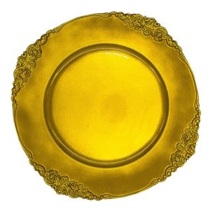 Тарелка подстановочная пластик золото